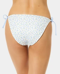 California Waves Women's Ditsy Reversible-Tie Side Swim Bottoms