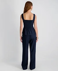 French Connection Women's Twill Square Neck Button-Down Top