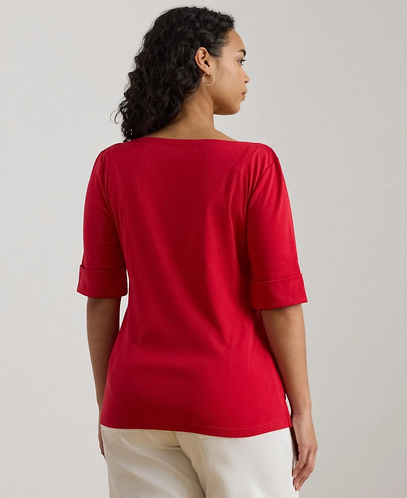 Lauren Ralph Plus Boat Neck T-Shirt