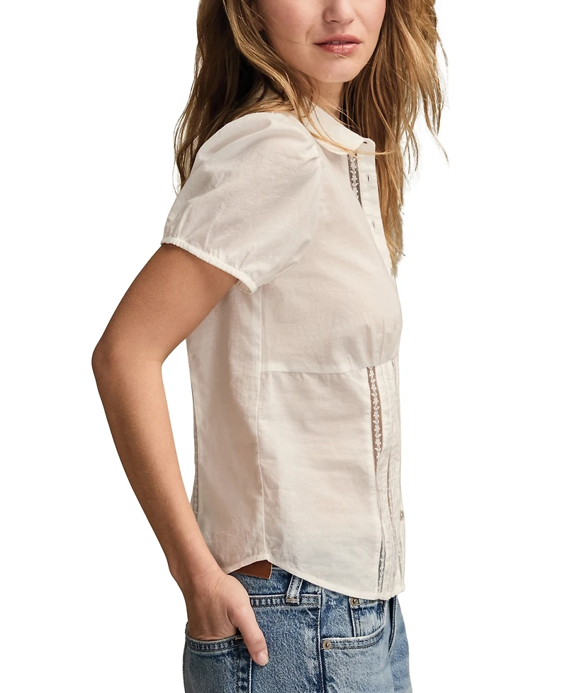Lucky Brand Women's Puff-Sleeve Button-Down Shirt