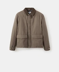 Mango Men's Corduroy Collar Quilted Jacket