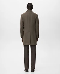 Mango Men's Detachable Inner Collar Wool Coat