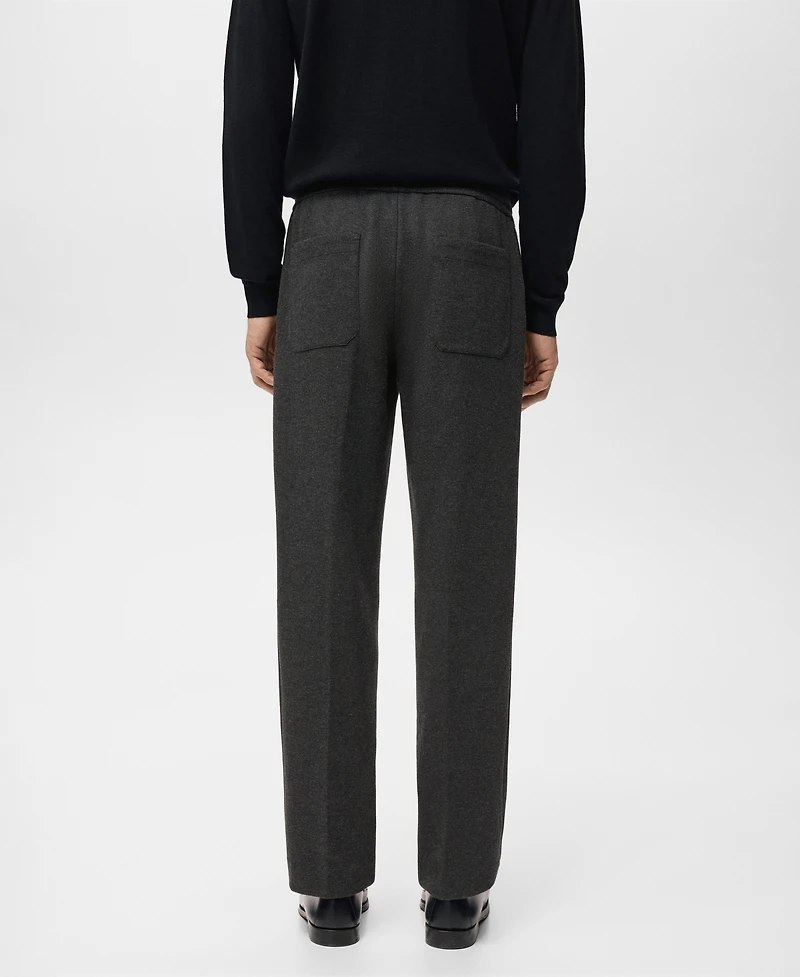 Mango Men's Cotton Drawstring Joggers Pants