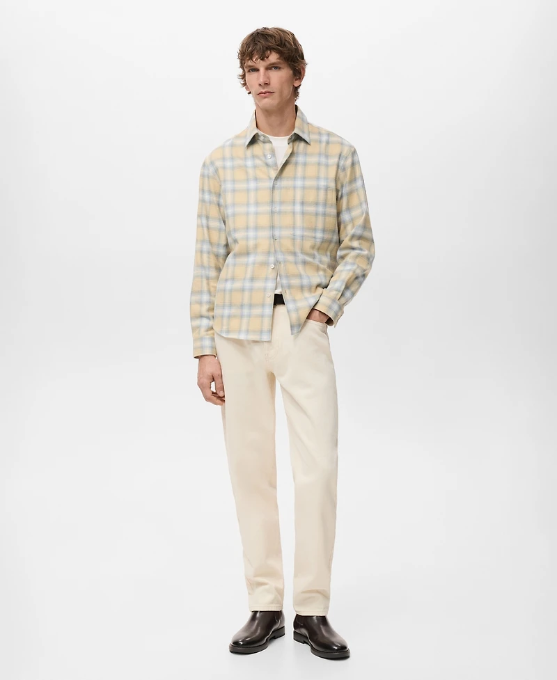 Mango Men's Check Flannel Cotton Shirt