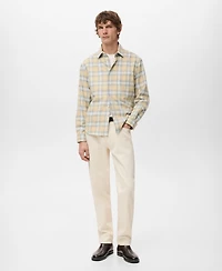Mango Men's Check Flannel Cotton Shirt