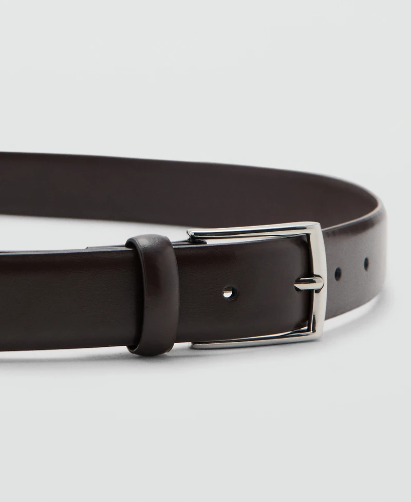 Mango Men's Buckle Leather Belt