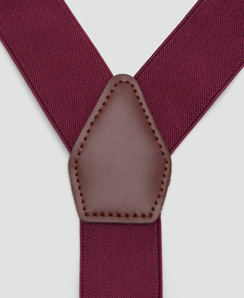 Mango Men's Leather Details Adjustable Elastic Suspenders