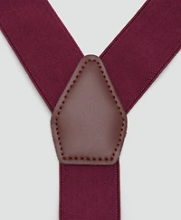 Mango Men's Leather Details Adjustable Elastic Suspenders