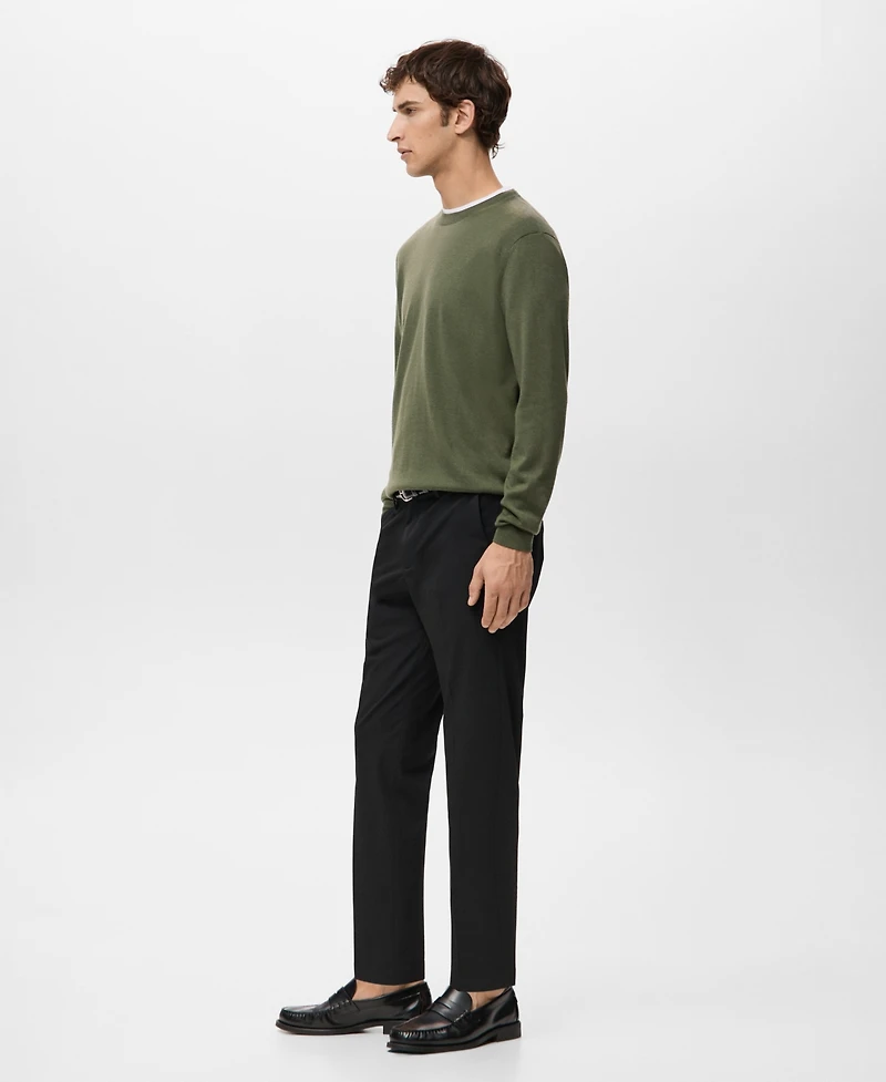 Mango Men's Merino Wool Crew Neck Sweater