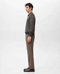 Mango Men's Merino Wool Polo Sweater