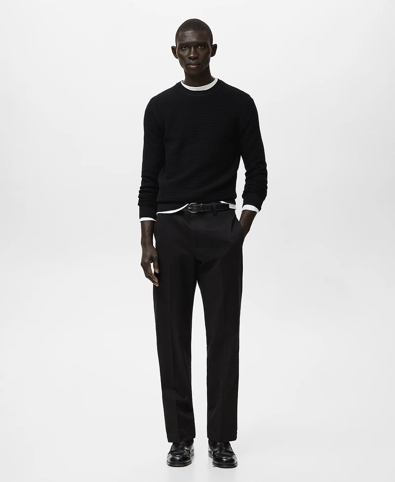 Mango Men's Cotton Braided Sweater