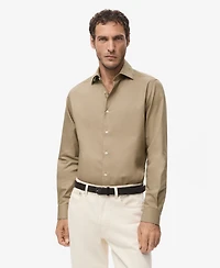 Mango Men's Slim-Fit Lyocell Cotton Shirt