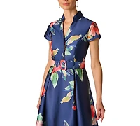 Adrianna Papell Women's V-Neck Floral Ball Gown