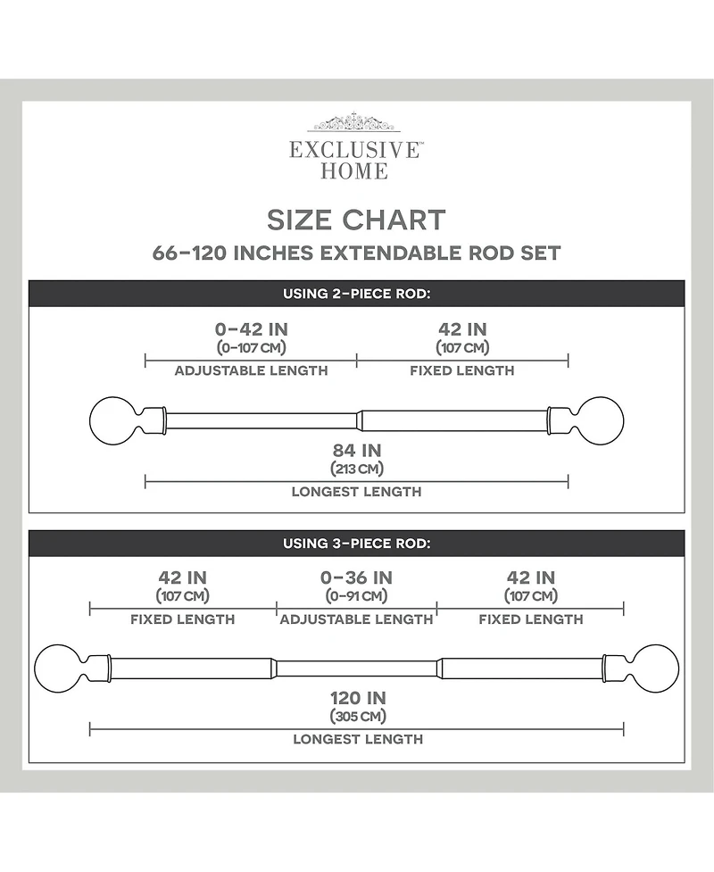 Exclusive Home Diana Single Curtain Rod and Finial Set, Gold