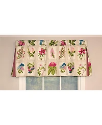 Rlf Home Realistic Study Pleated 100% Cotton with Fully Lined 3" Rod Pocket Valnance for Windows 42" x 18" Blush Rose