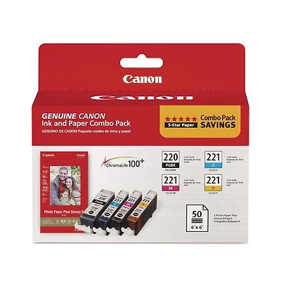 Canon ChromaLife100+ Ink/Paper Combo - Black/Cyan/Magenta/Yellow (4/Pack