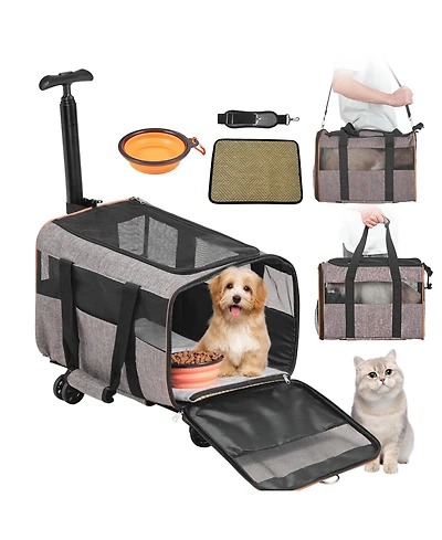 Cozito Airline-Approved Rolling Pet Carrier, Holds up to 22 lbs