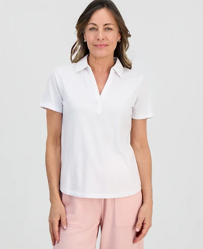 Style & Co Petite Solid Modern Polo Shirt, Macy's Exclusive