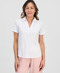 Style & Co Petite Solid Modern Polo Shirt, Macy's Exclusive
