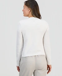 Style & Co Petite Textured Stitch Crewneck Cardigan, Macy's Exclusive