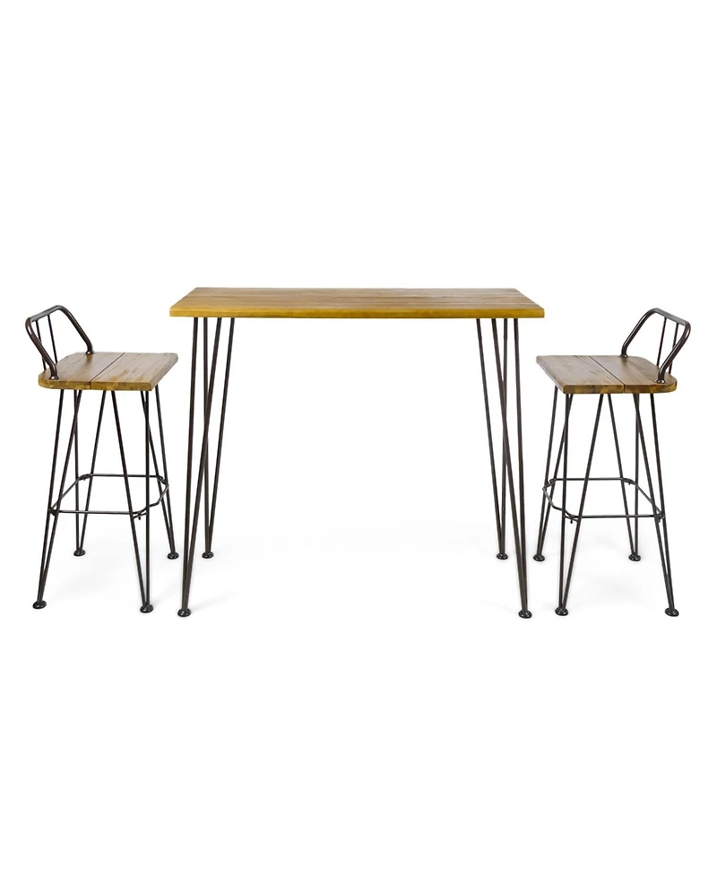 Streamdale Furniture Dione Outdoor Teak Acacia Wood Bar Set