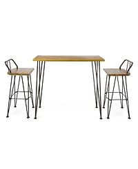 Streamdale Furniture Dione Outdoor Teak Acacia Wood Bar Set