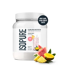 Isopure Clear Low Carb 100% Whey Protein Isolate Powder, Tropical Punch, 20g Protein, About 16 Servings