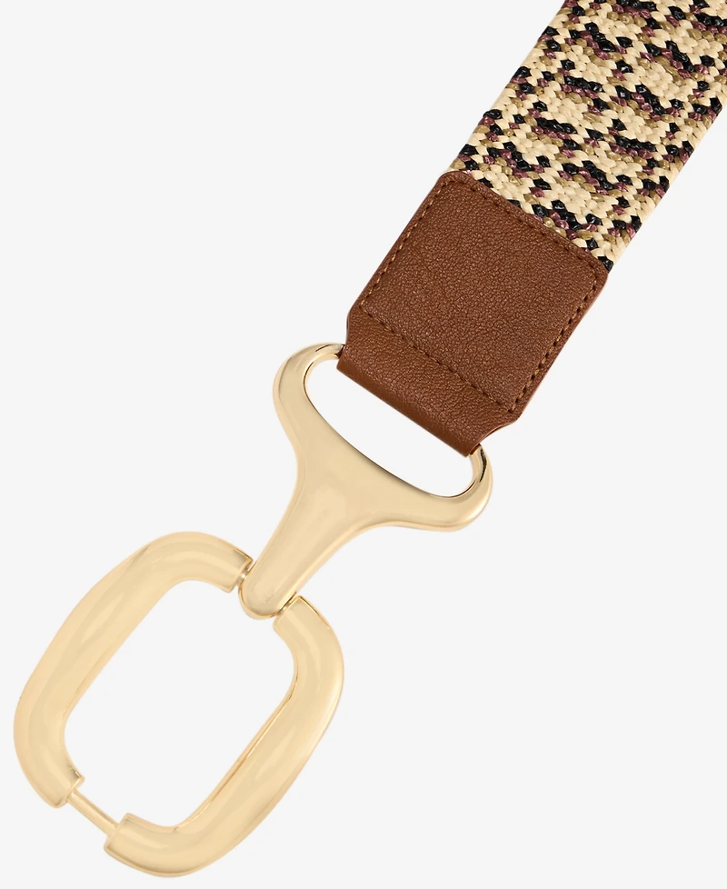 I.n.c. International Concepts Chunky Hardware Stretch Straw Belt, Macy's Exclusive