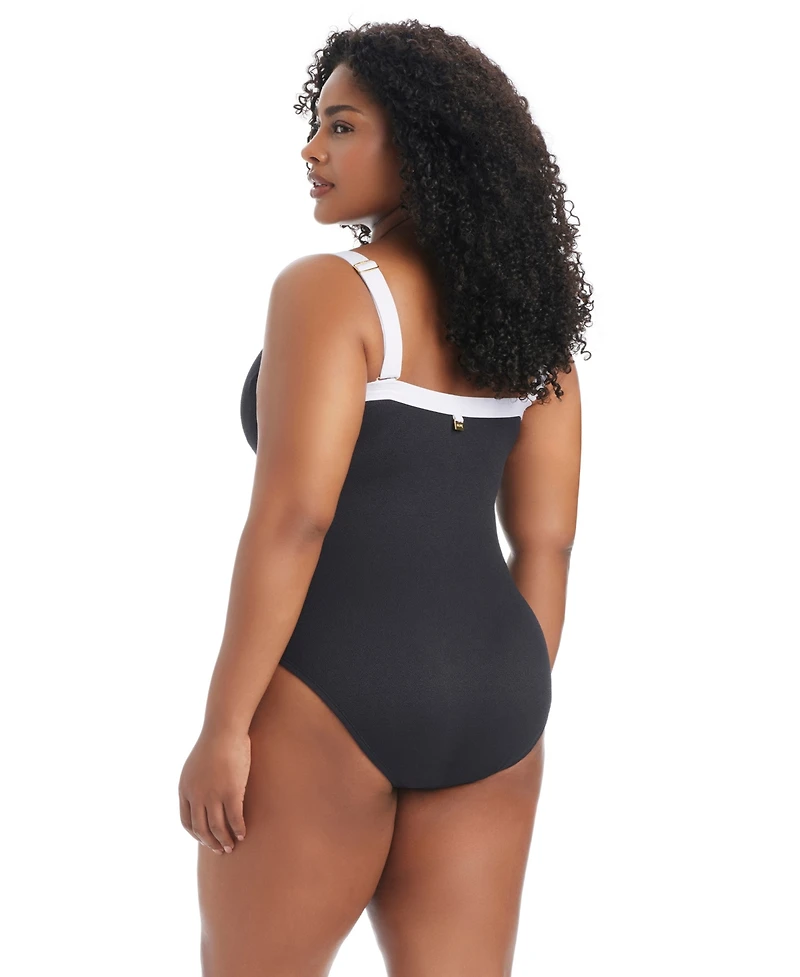 Bleu by Rod Beattie Plus Square Neck One-Piece Swimsuit