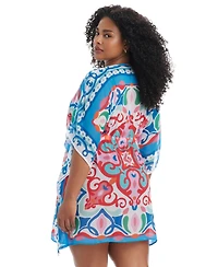 Bleu by Rod Beattie Plus Ibiza Bohemia Deep V-Neck Cover-Up Swim Caftan
