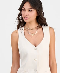 Guess Women's Structured Crepe V-Neck Vest