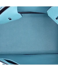 Pre-Owned HERMES Birkin 30 Handbag Blue Togo with Palladium Hardware