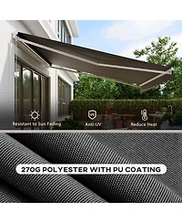 Outsunny 12' x 10' Electric Retractable Awning w/ Remote Controller,