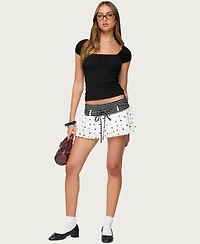 Edikted Women's Marniee Mixed Print Pleated Mini Skort