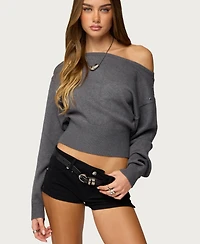 Edikted Women's Doro Studded Off Shoulder Sweater