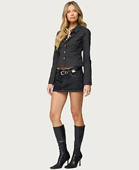 Edikted Women's Ilia Polka Dot Button Up Shirt