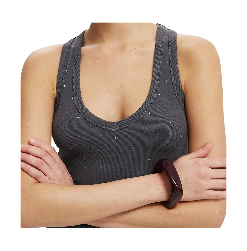 Cotton On Women's Diamante Racer Back