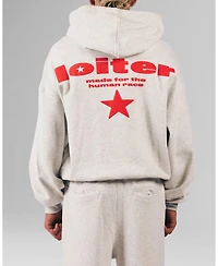 Loiter Men's Celestial Full Zip Hoodie Light Grey Marl