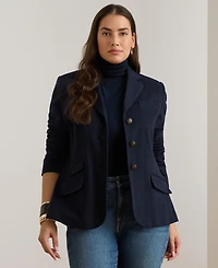 Lauren Ralph Plus Cotton Herringbone Jacquard Blazer