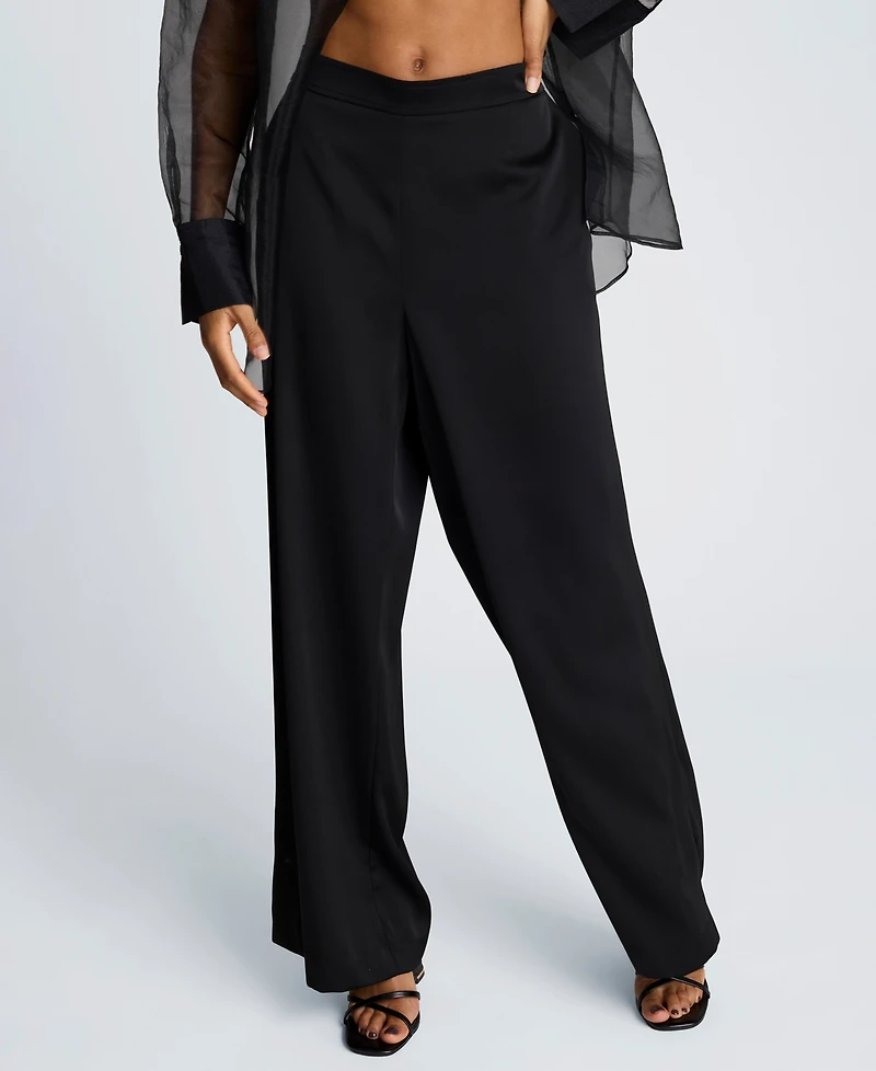 Kenneth Cole Women's Satin Wide Leg Pants