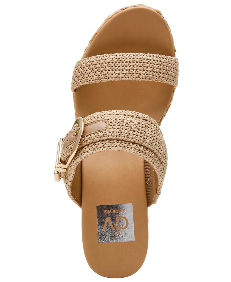 Dv Dolce Vita Women's Elena Double Buckle Platform Wedge Sandals