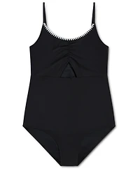 abercrombie kids Girls' 5-17 Cinched Cutout Round Neck One-Piece Swimsuit
