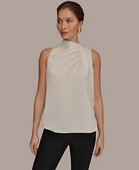 Donna Karan New York Women's Sleeveless Twist-Front Drape Blouse