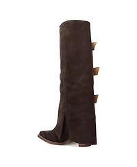 Dingo Women's Buckle Bunny Suede Leather Boot