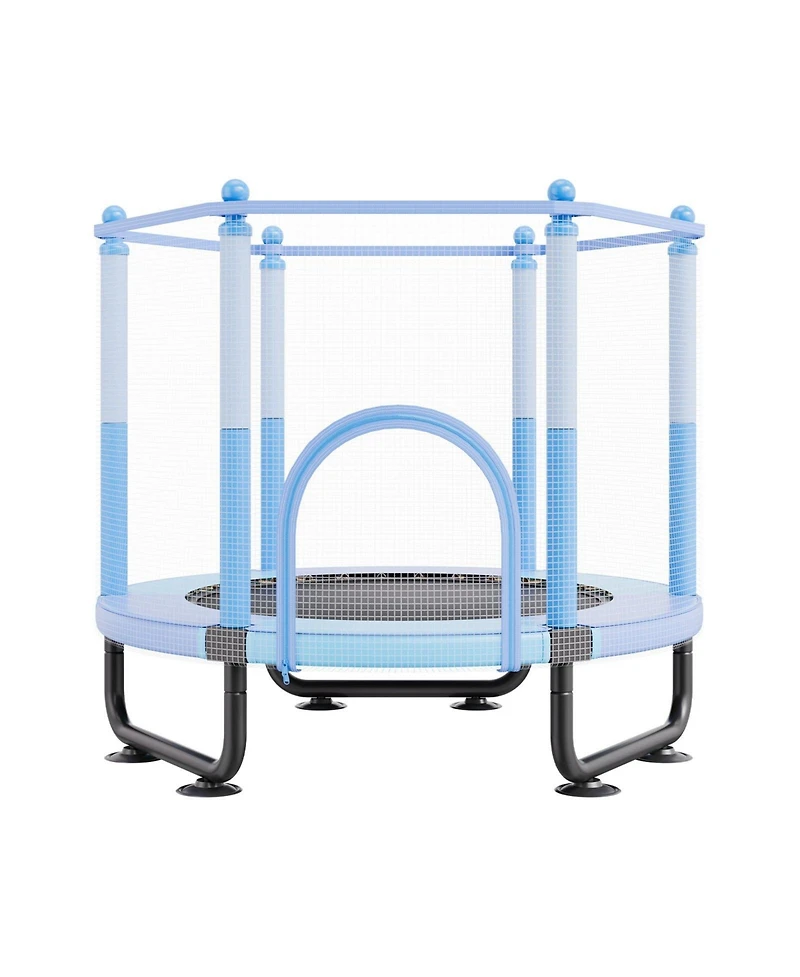 Mecale Kids Trampoline, 60" (5 ft), Enclosure Net & Basketball Hoop, Indoor/Outdoor, Ages 3