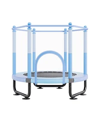 Mecale Kids Trampoline, 60" (5 ft), Enclosure Net & Basketball Hoop, Indoor/Outdoor, Ages 3