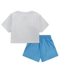 Nike Girls' Toddler 2T-4T Lace It Up Crewneck T-Shirt and Swing Shorts, 2-Piece Set