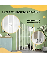 Aostirmotor Tall & Extra Wide Heavy Duty Pet Gate for Large Dogs in White