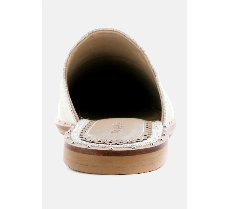 Lia Womens Handcrafted Canvas Mules