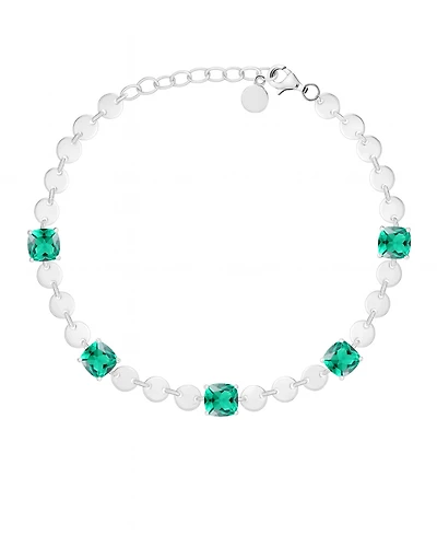 Macy's Lab Grown Emerald (4-1/5 ct. t.w.) Bracelet Sterling Silver (Also Available Ruby)
